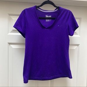 NIKE Purple DriFit V-Neck Shirt (Women’s)